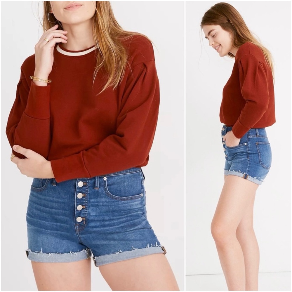 Madewell High-Rise Exposed Button Fly Denim Shorts